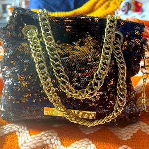 BCBGeneration gold sequin purse